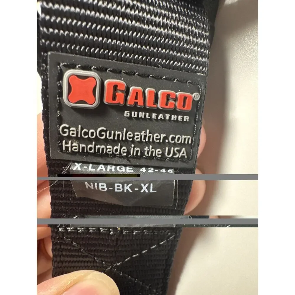 Galco‎ Instructors Black Nylon Belt, 1.5in Wide NIB-BK-XL - Men's XLarge 42-45
